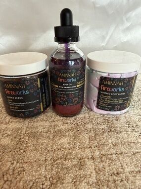 AMINNAH Fireworks Whipped Body Butter & Sugar Scrub - Pink